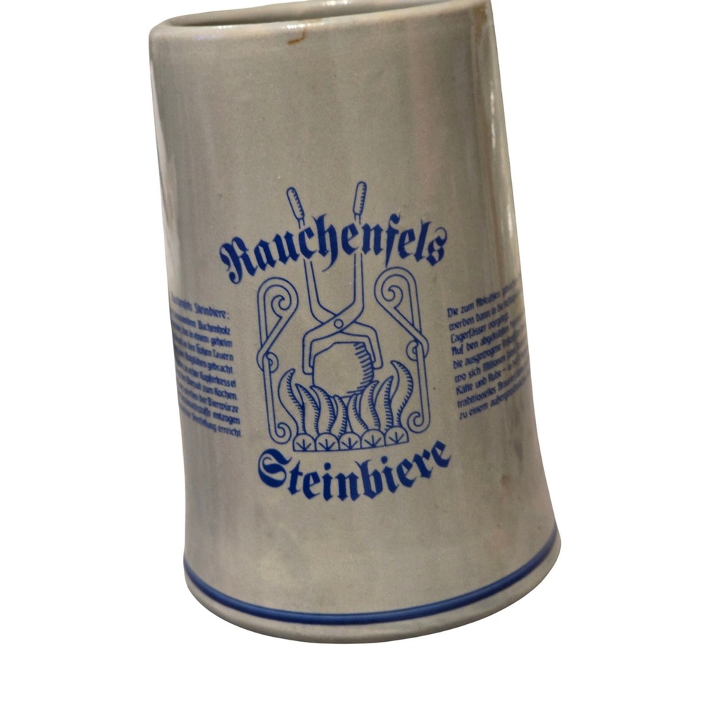 Vintage Rauchenfels Steinbiere German Ceramic Beer Mug 0.3L Rastal Grey Cobalt‎